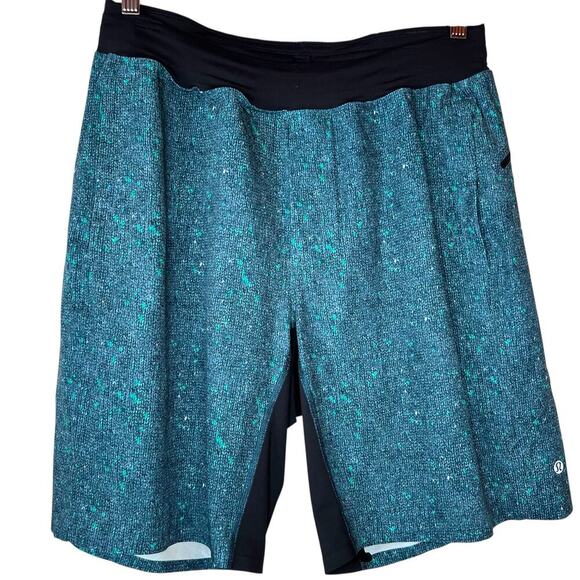 LULULEMON 9" T.H.E. Short Linerless in Teal Green, Gray, and Black Men's Medium - Picture 2 of 16